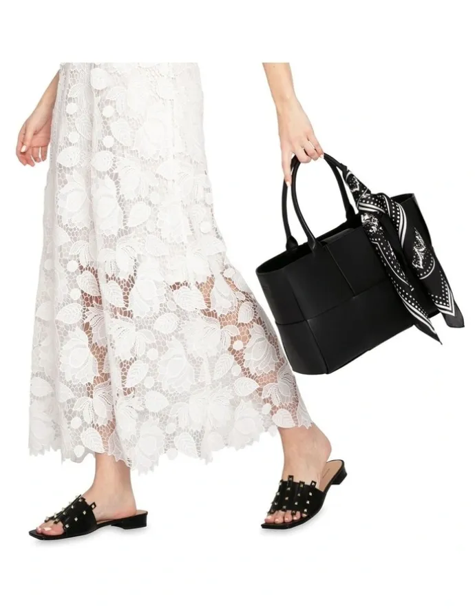 Belle & Bloom Until We Meet Stud Slide in Black