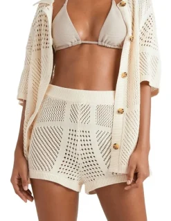 Billabong Cool Down Elastic Waist Shorts in White