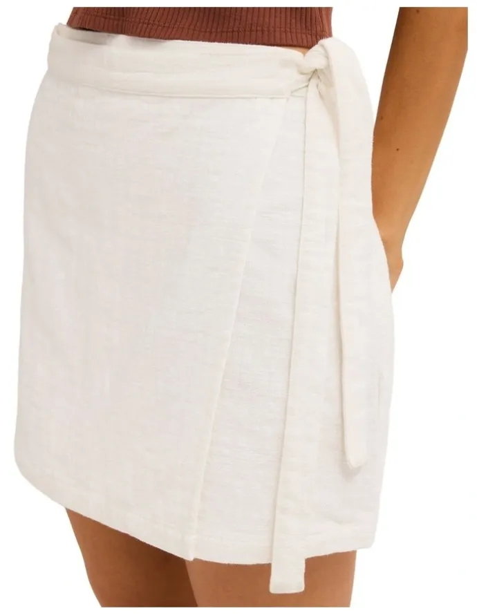 Billabong Costa Sol Wrap Mini Skirt in Salt Crystal