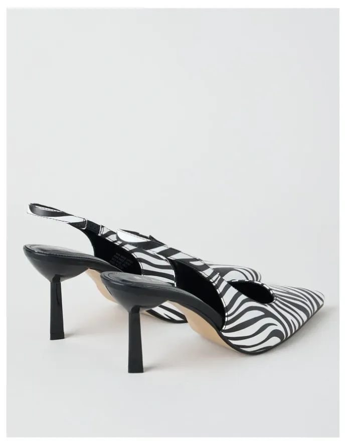 Blaq Breanna Heeled Shoes in Zebra