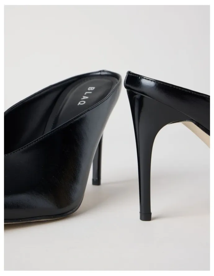 Blaq Claudia Heeled Shoes in Black Glaze