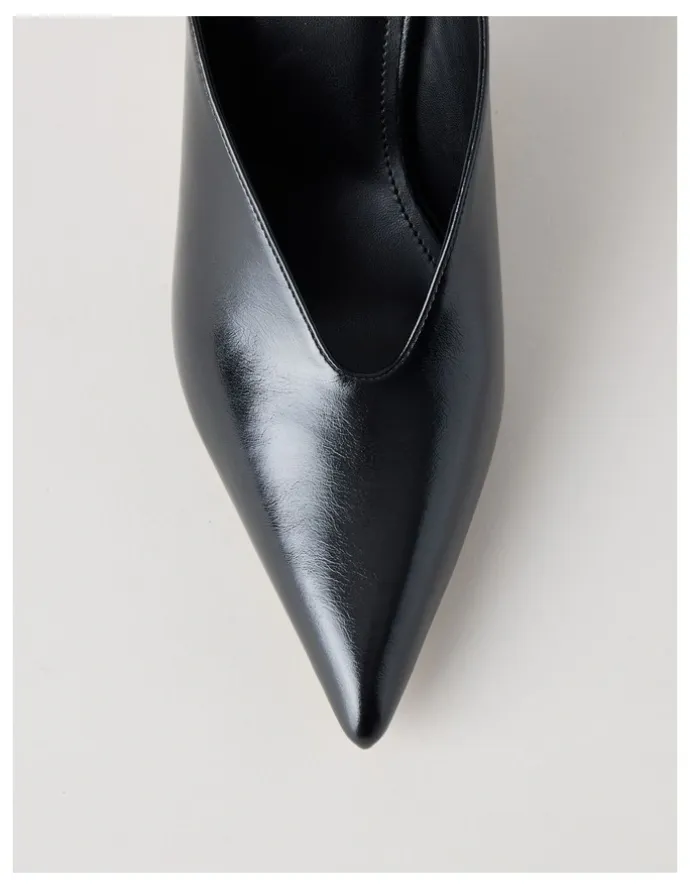Blaq Claudia Heeled Shoes in Black Glaze