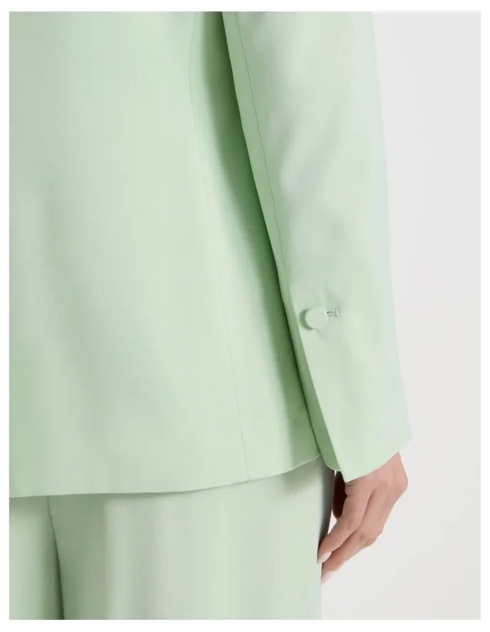 Blaq Satin Oversized Blazer in Mint