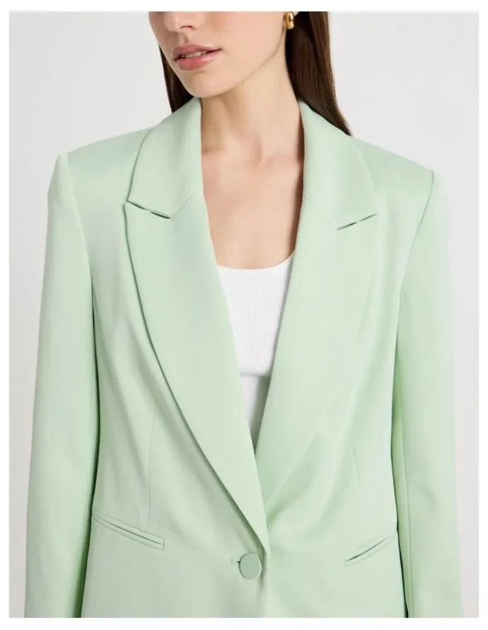 Blaq Satin Oversized Blazer in Mint