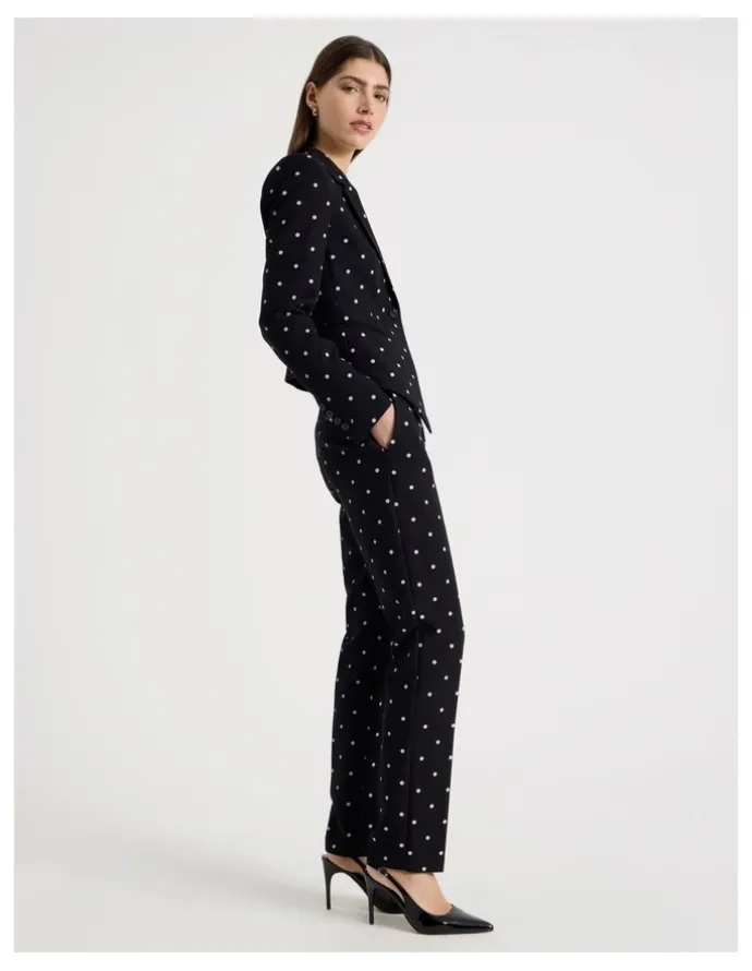 Blaq Spot Single Breasted Blazer in Black/White