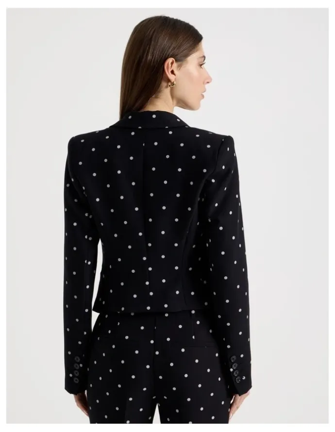Blaq Spot Single Breasted Blazer in Black/White