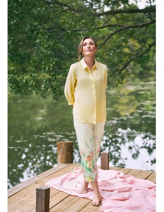 Blue Illusion Bengajean(R) 7/8 Relaxed Fit - Botanical Print
