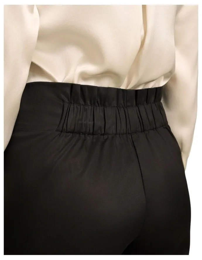 Blue Illusion High Waisted Bootleg Pant - Black