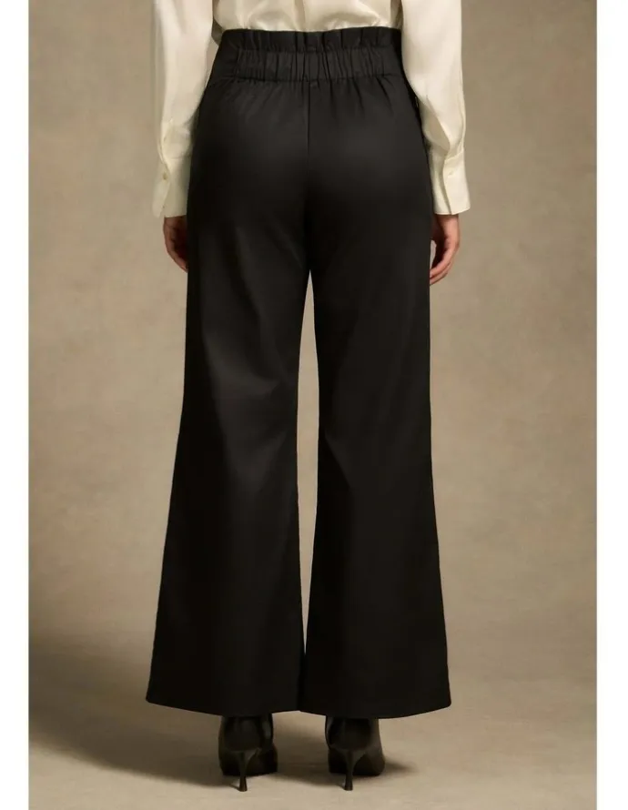 Blue Illusion High Waisted Bootleg Pant - Black