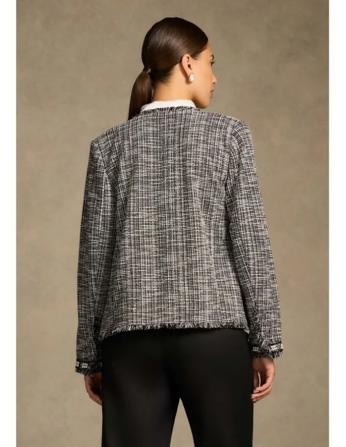 Blue Illusion Trim Detail Jacket - Classic Texture