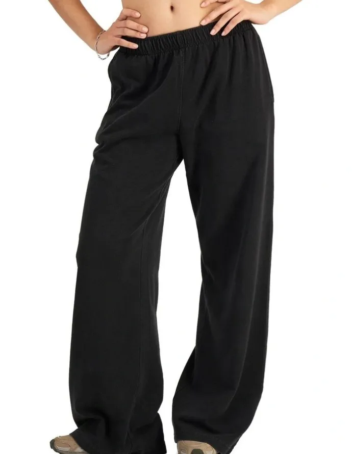 Bonds Denim Wash Wide Leg Trackie Pant in Stone Black