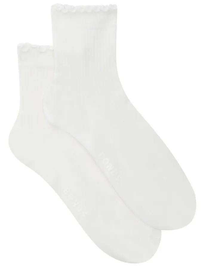 Bonds Frill Anklet Socks 2 Pack in Nu White