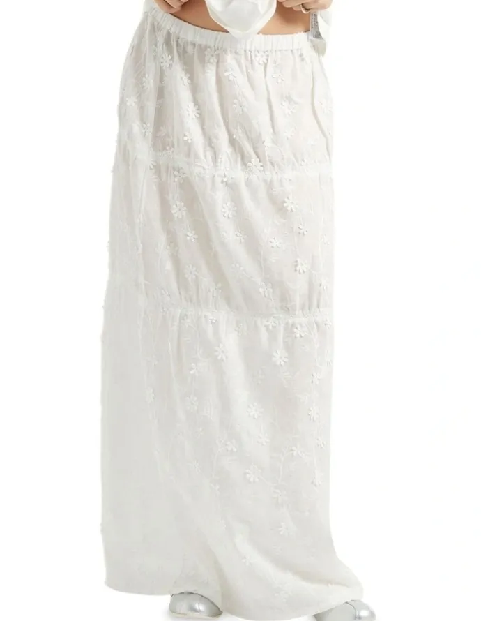 BRIXTON The Abigail Skirt in Off White Floral