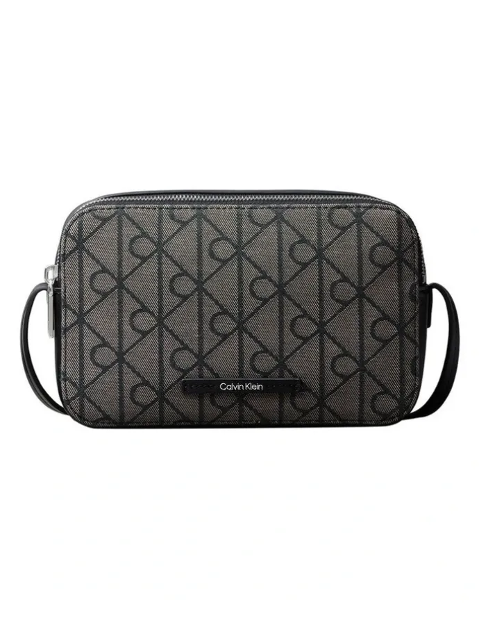 Calvin Klein Emblem Aop Crossbody Bag in Black