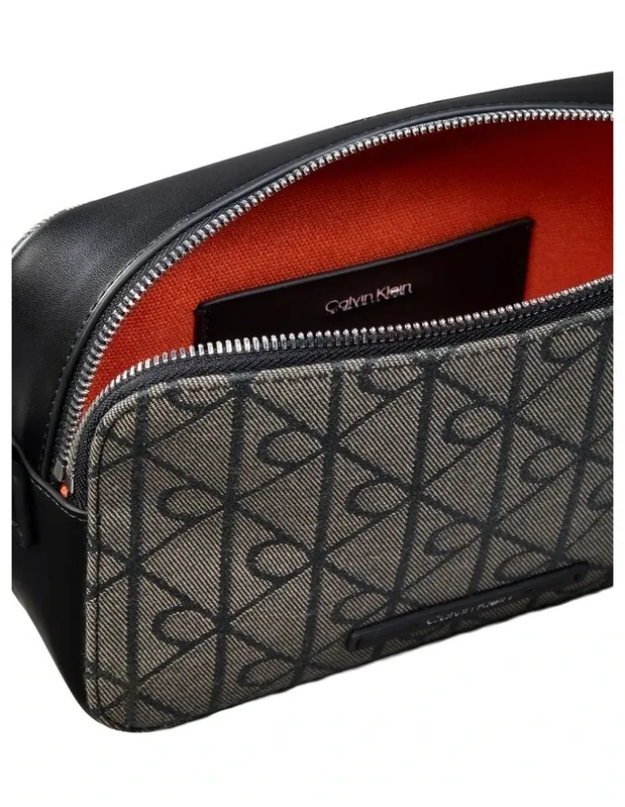 Calvin Klein Emblem Aop Crossbody Bag in Black