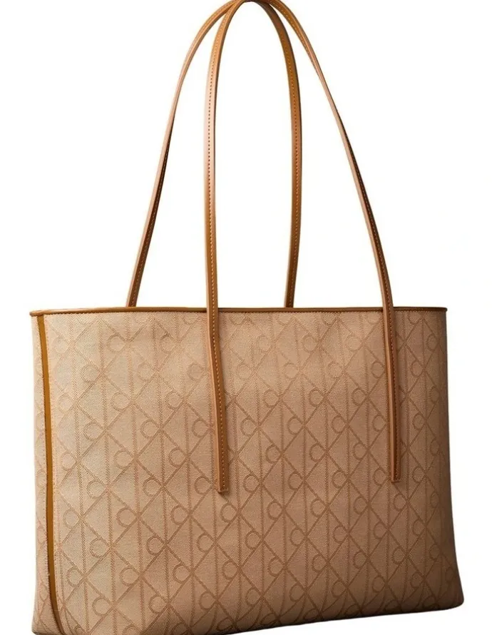 Calvin Klein Emblem Aop Tote Bag in Cornstalk