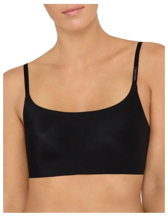 Calvin Klein Invisibles Comfort Lightly Lined Bralette Retro Bra in Black