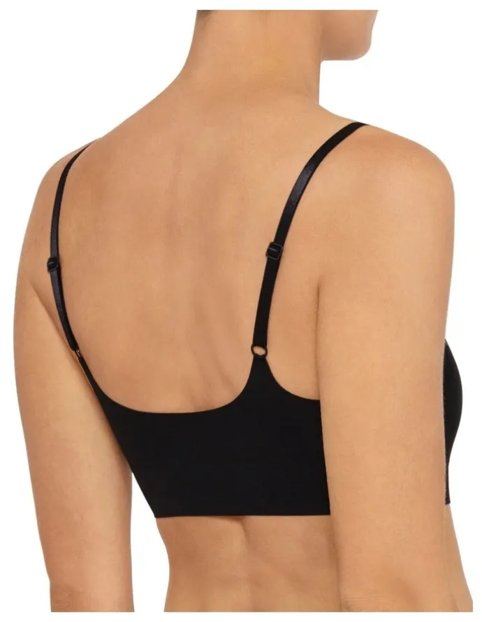 Calvin Klein Invisibles Comfort Lightly Lined Bralette Retro Bra in Black