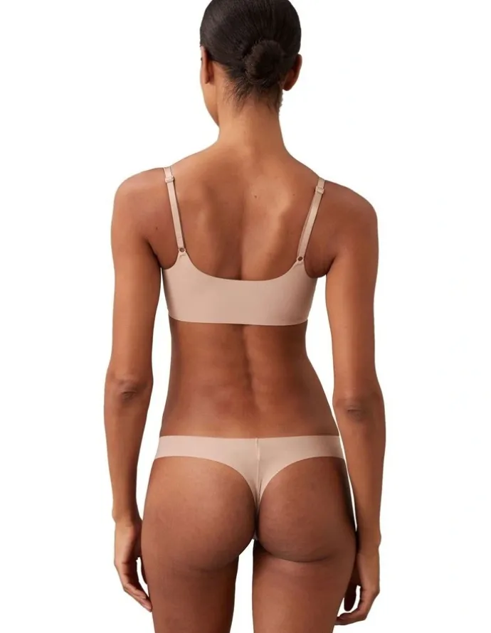 Calvin Klein Invisibles Thong in Beige