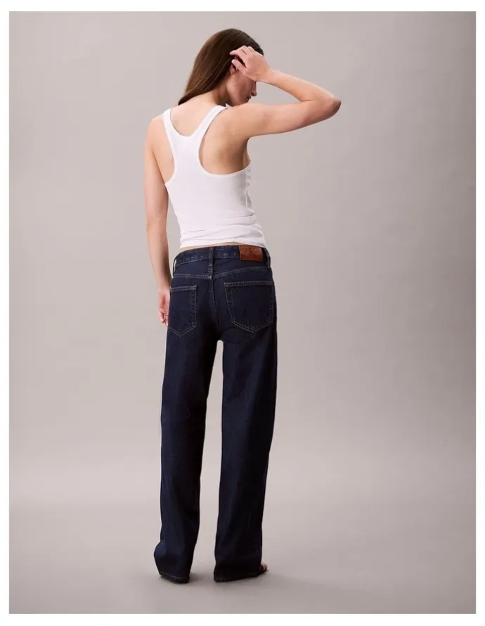 Calvin Klein Jeans Signature 90's Straight Jeans in True Indigo