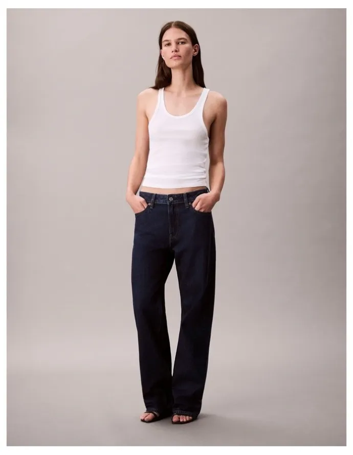 Calvin Klein Jeans Signature 90's Straight Jeans in True Indigo