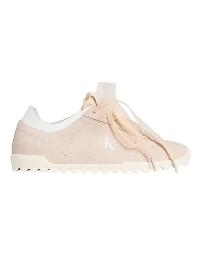 Calvin Klein Low Profile Suede Runners in Light Cashew