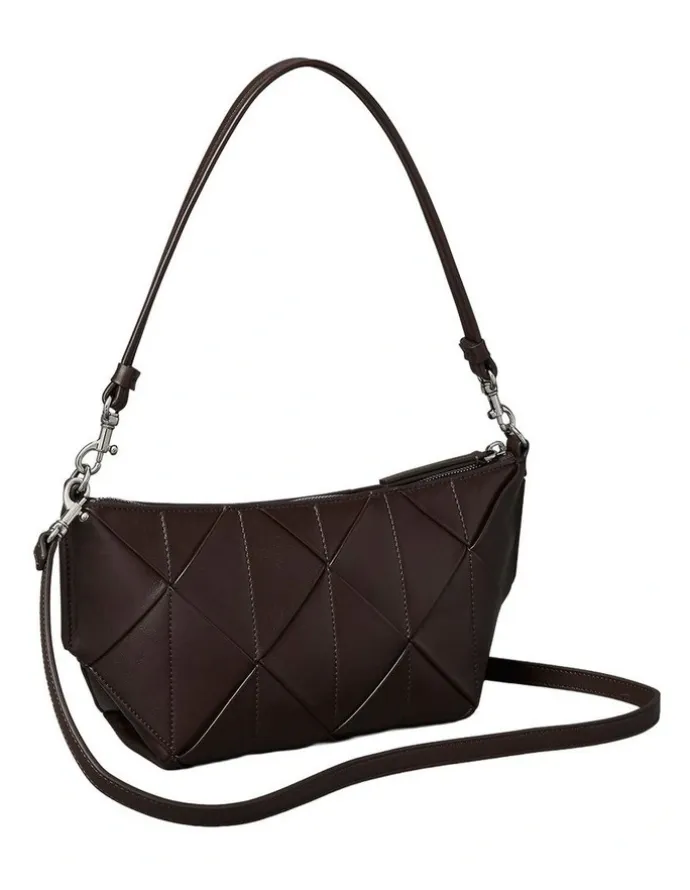 Calvin Klein Woven Shoulder Bag in Brown