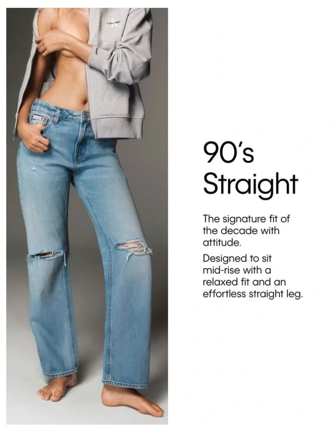 Calvin Klein Jeans Signature 90's Straight Jeans in Solar Flare