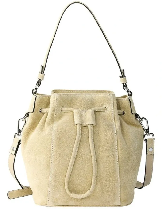 Cellini Montego Suede Bucket Bag in Taupe