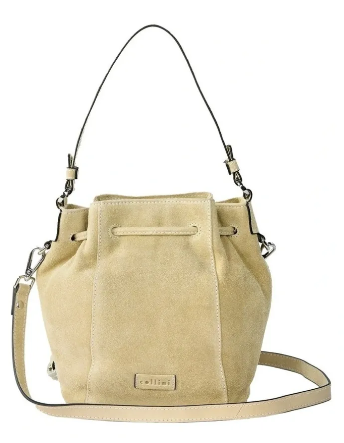 Cellini Montego Suede Bucket Bag in Taupe