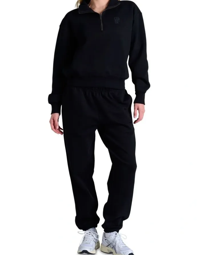 Champion Rochester Base Quarter Zip Sweater in Black