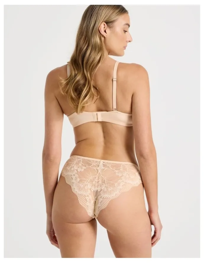 Chloe & Lola Captivate Luxe Micro & Lace Brazilian in Beige