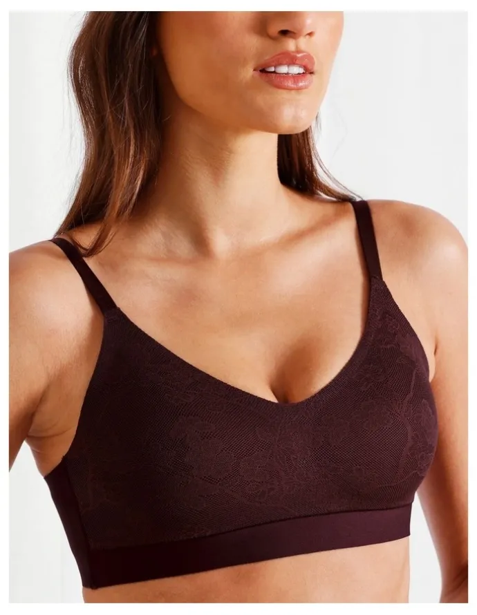Chloe & Lola Chloe & Lola Pure Comfort Luxe Bonded Lace Bra in Plum