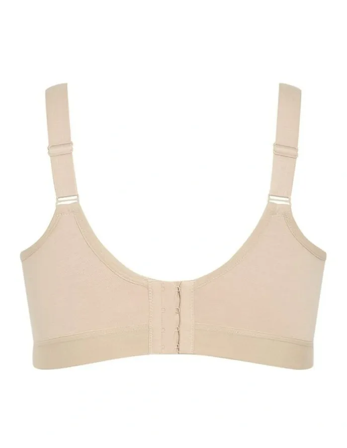 City Chic Plus Size Luxe Cotton Wireless Bra in latte