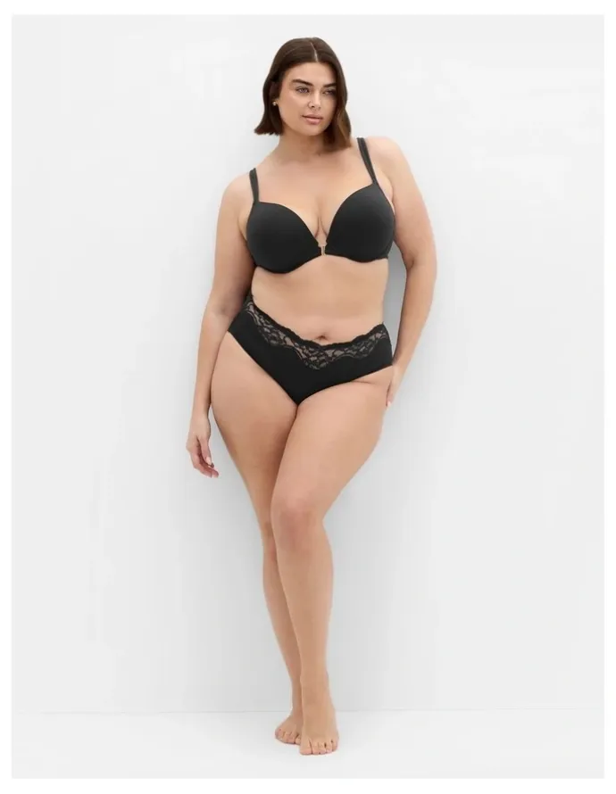 City Chic Plus Size Smooth & Chic 3 Pack Micro Shorty in black