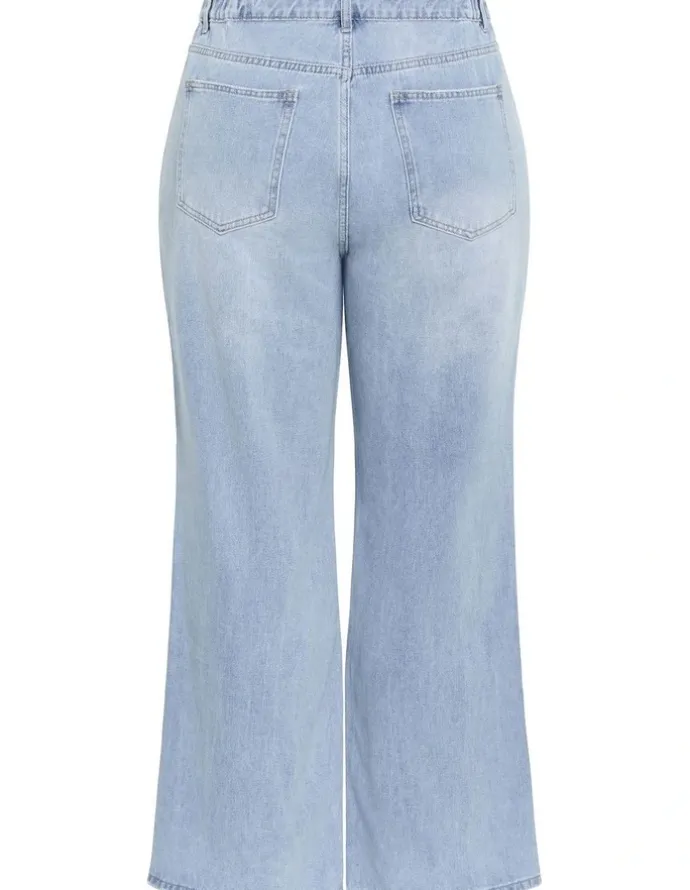 City Chic Harley Fit Kayla Wide Leg Jean in Light Wash