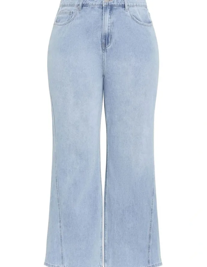 City Chic Harley Fit Kayla Wide Leg Jean in Light Wash