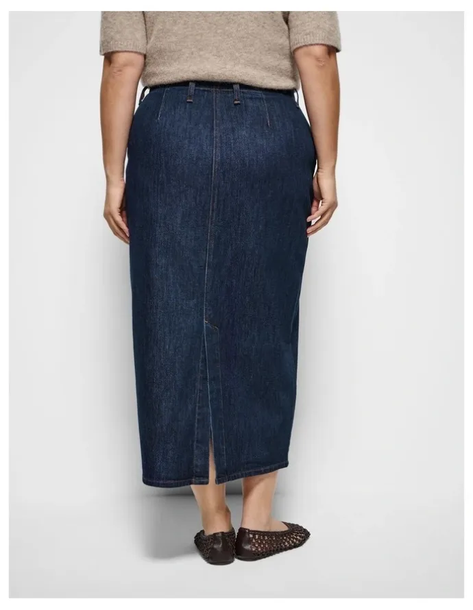 Commonry Caroline Skirt in Raw Denim
