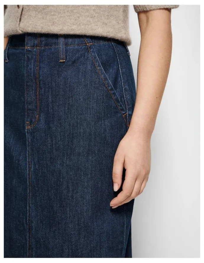 Commonry Caroline Skirt in Raw Denim