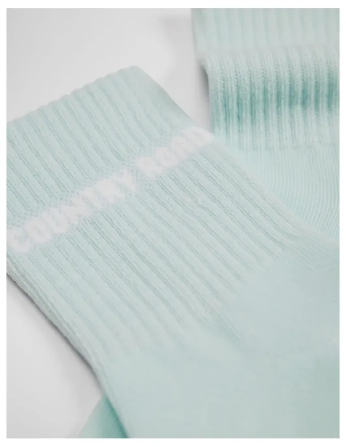 Country Road Australian Cotton Blend Cr Sport Quarter Crew Sock in Light Turquoise