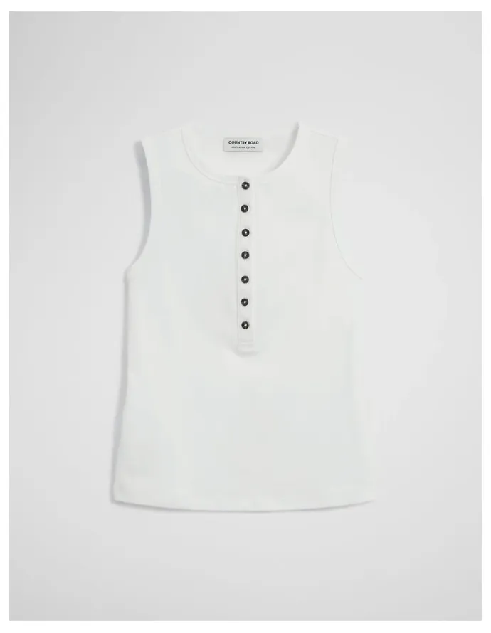 Country Road Henley Tank in White