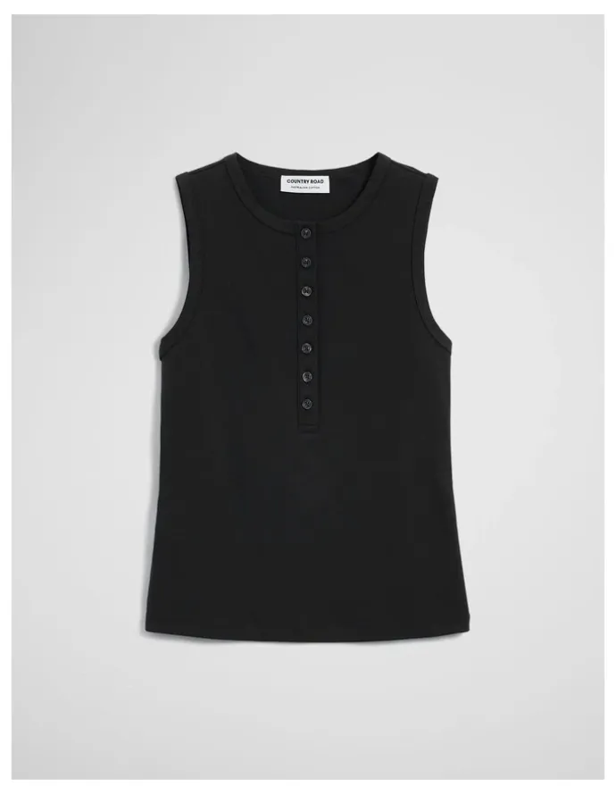 Country Road Henley Tank in Black