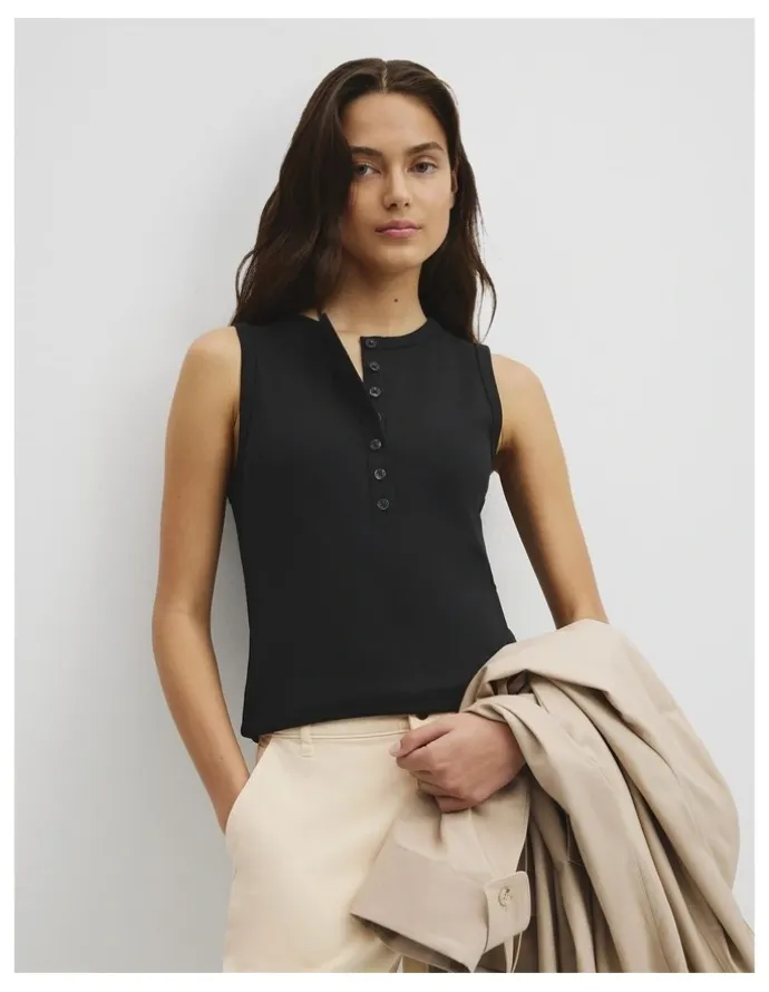 Country Road Henley Tank in Black