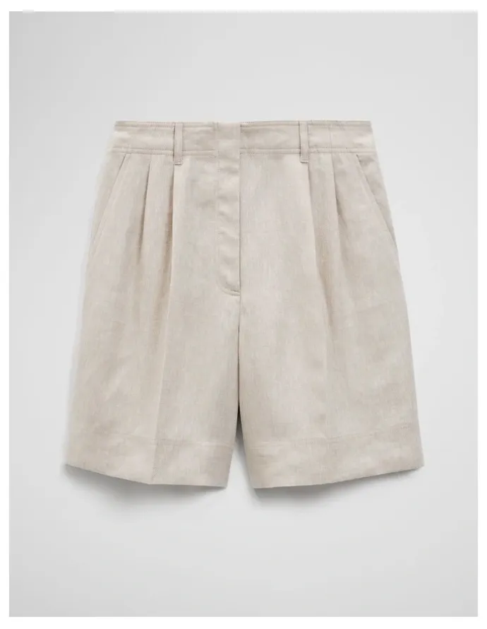 Country Road Longline Linen Short in Bisque