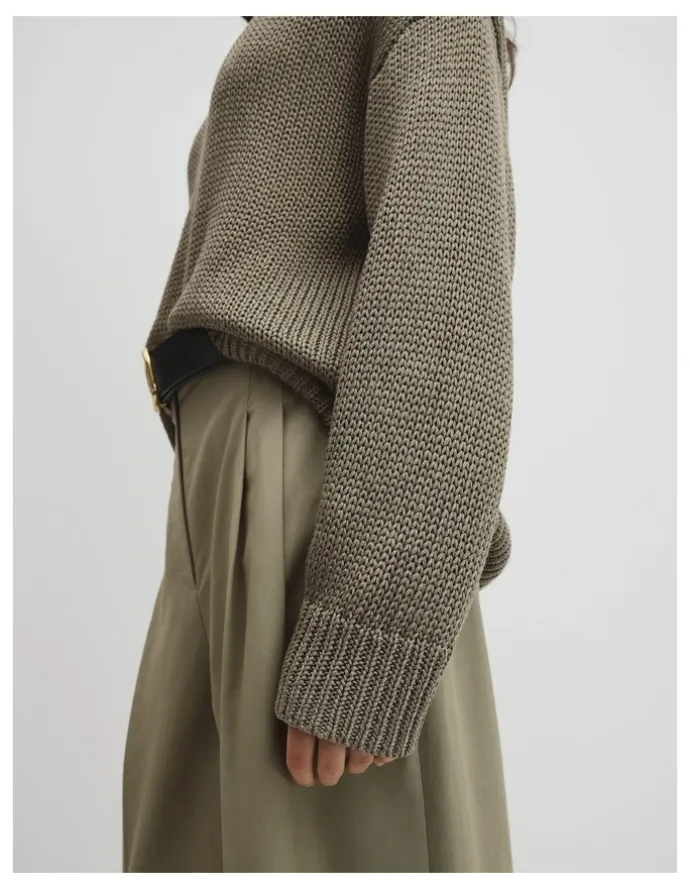 Country Road Organically Grown Cotton Tape Yarn Sweater in Thyme