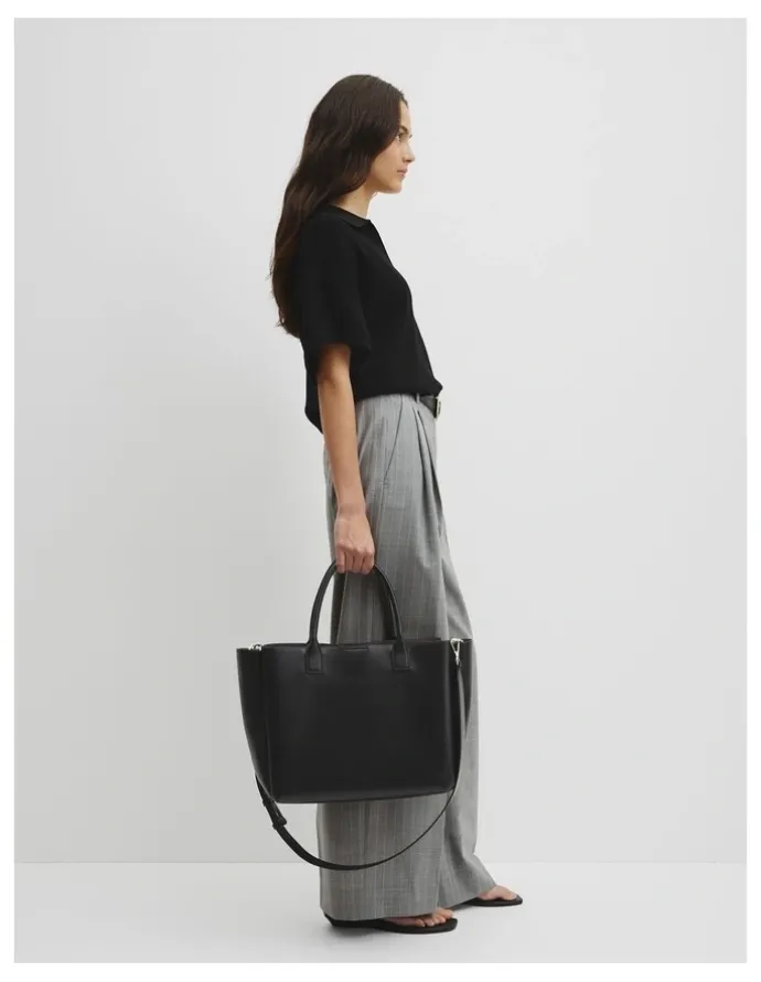 Country Road Panelled Work Tote in Black