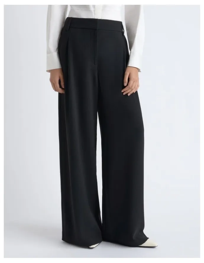 Cue Crepe Pleat Wide Leg Pant