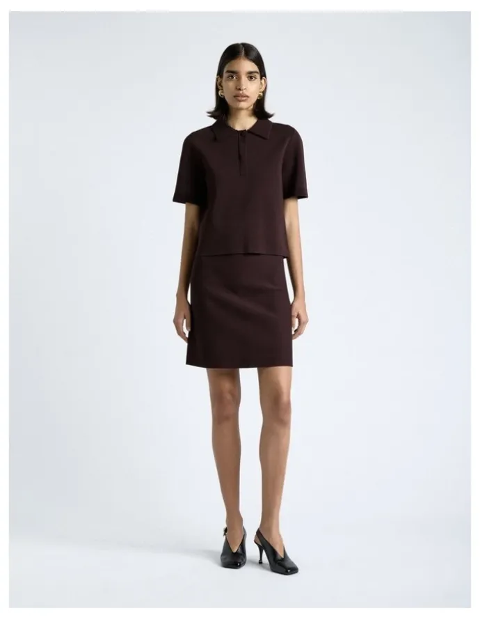 Cue Milano Mini Skirt in Brown