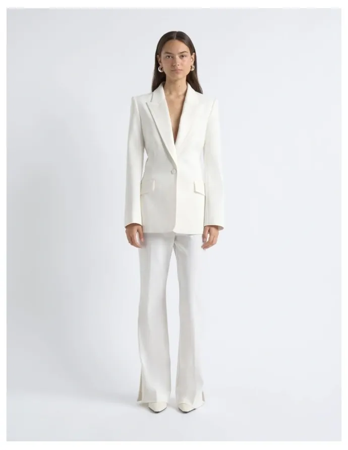 Cue Satin Waistband Straight Leg Pant