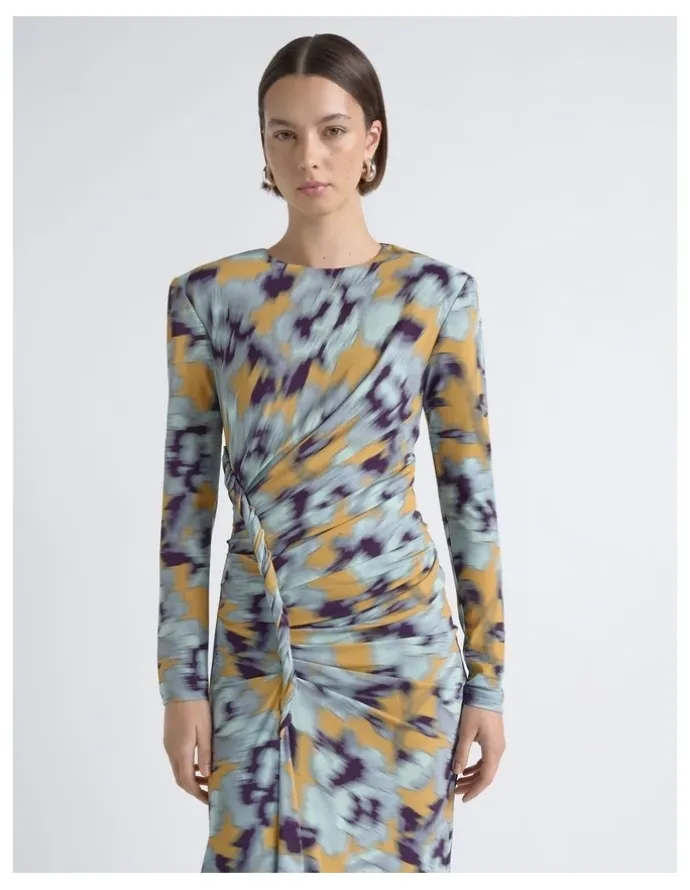 Cue Blurred Floral Twist Midi Dress